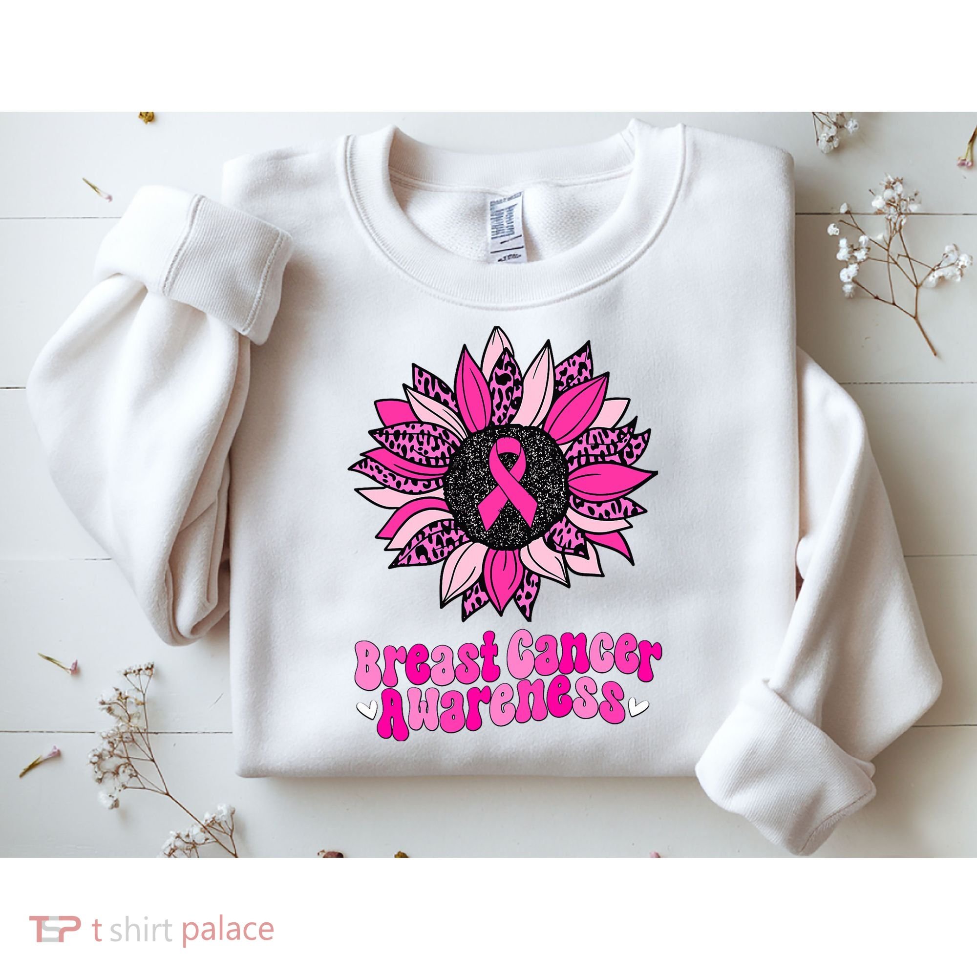 Sunflower Pink Breast Cancer Awareness Cancer Warrior Sweatshirt