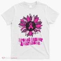Sunflower Pink Breast Cancer Awareness Cancer Warrior T-Shirt thumb 0