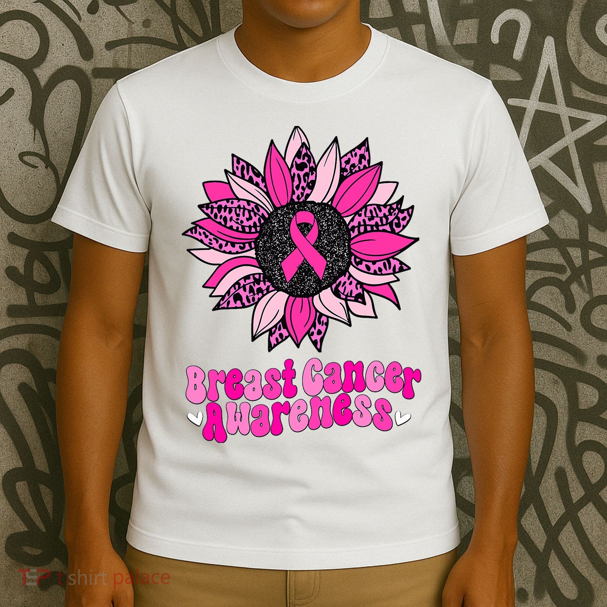 Sunflower Pink Breast Cancer Awareness Cancer Warrior T-Shirt