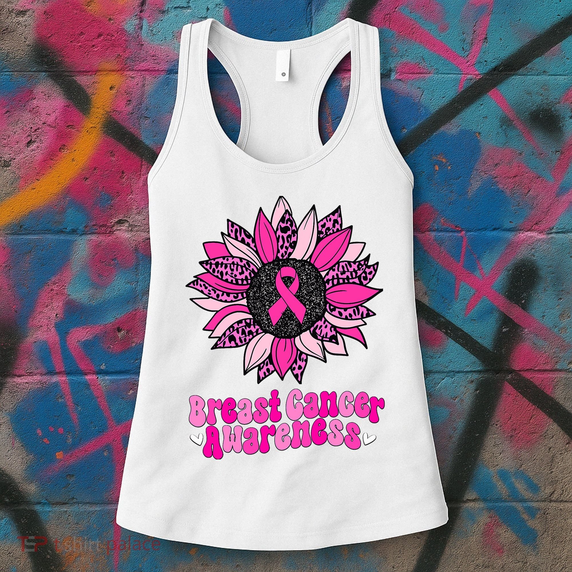 Sunflower Pink Breast Cancer Awareness Cancer Warrior Women's Tank Top