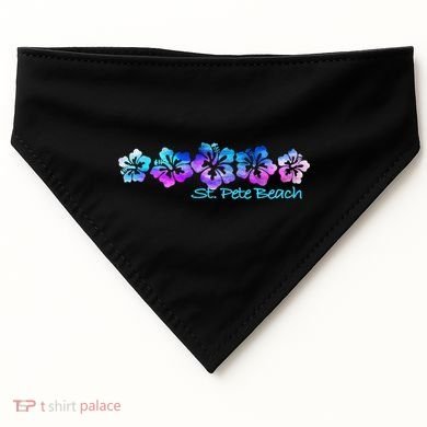 St Pete Beach Fl Tropical Flower Giftgiftvacation Beach Gift USA-Made Doggie Bandana