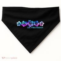 St Pete Beach Fl Tropical Flower Giftgiftvacation Beach Gift USA-Made Doggie Bandana thumb 0