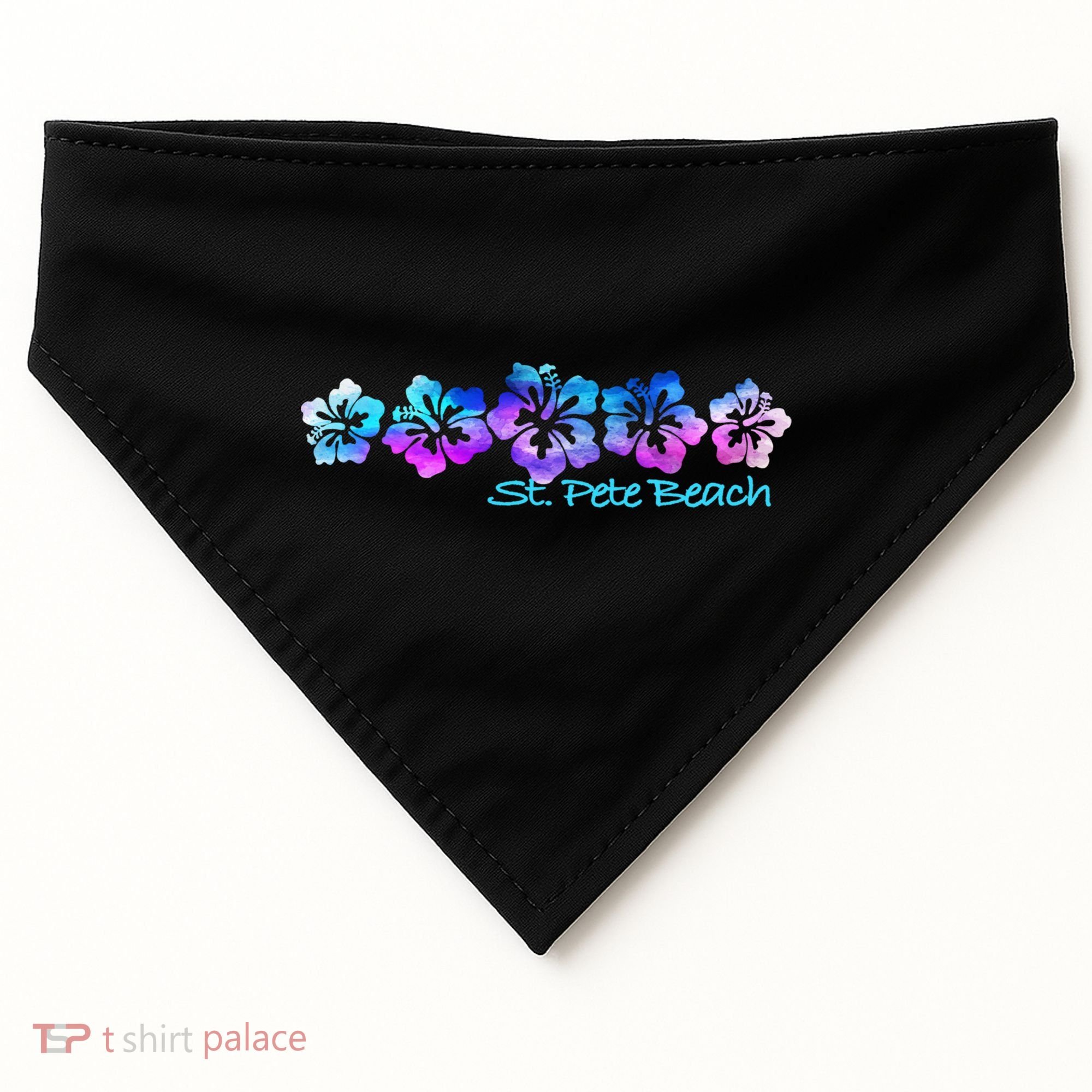 St Pete Beach Fl Tropical Flower Giftgiftvacation Beach Gift USA-Made Doggie Bandana