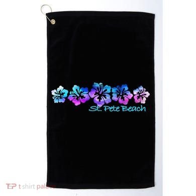 St Pete Beach Fl Tropical Flower Giftgiftvacation Beach Gift Golf Towel