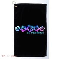 St Pete Beach Fl Tropical Flower Giftgiftvacation Beach Gift Golf Towel thumb 0