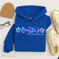 St Pete Beach Fl Tropical Flower Giftgiftvacation Beach Gift Hoodie thumb 4