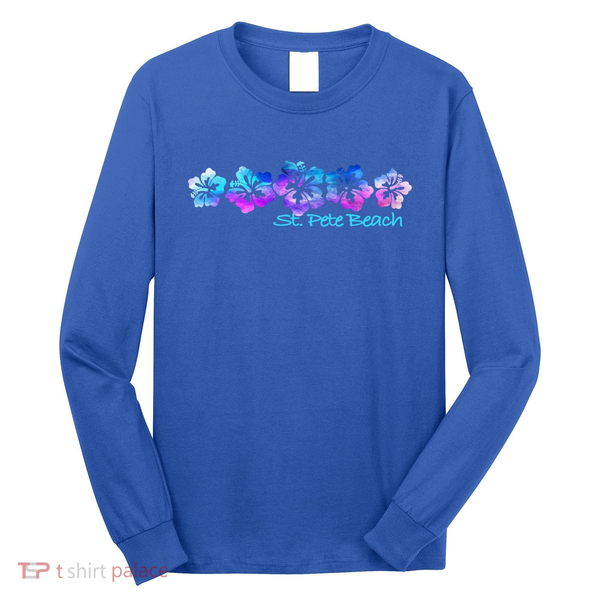 St Pete Beach Fl Tropical Flower Giftgiftvacation Beach Gift Long Sleeve Shirt