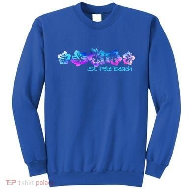 St Pete Beach Fl Tropical Flower Giftgiftvacation Beach Gift Sweatshirt
