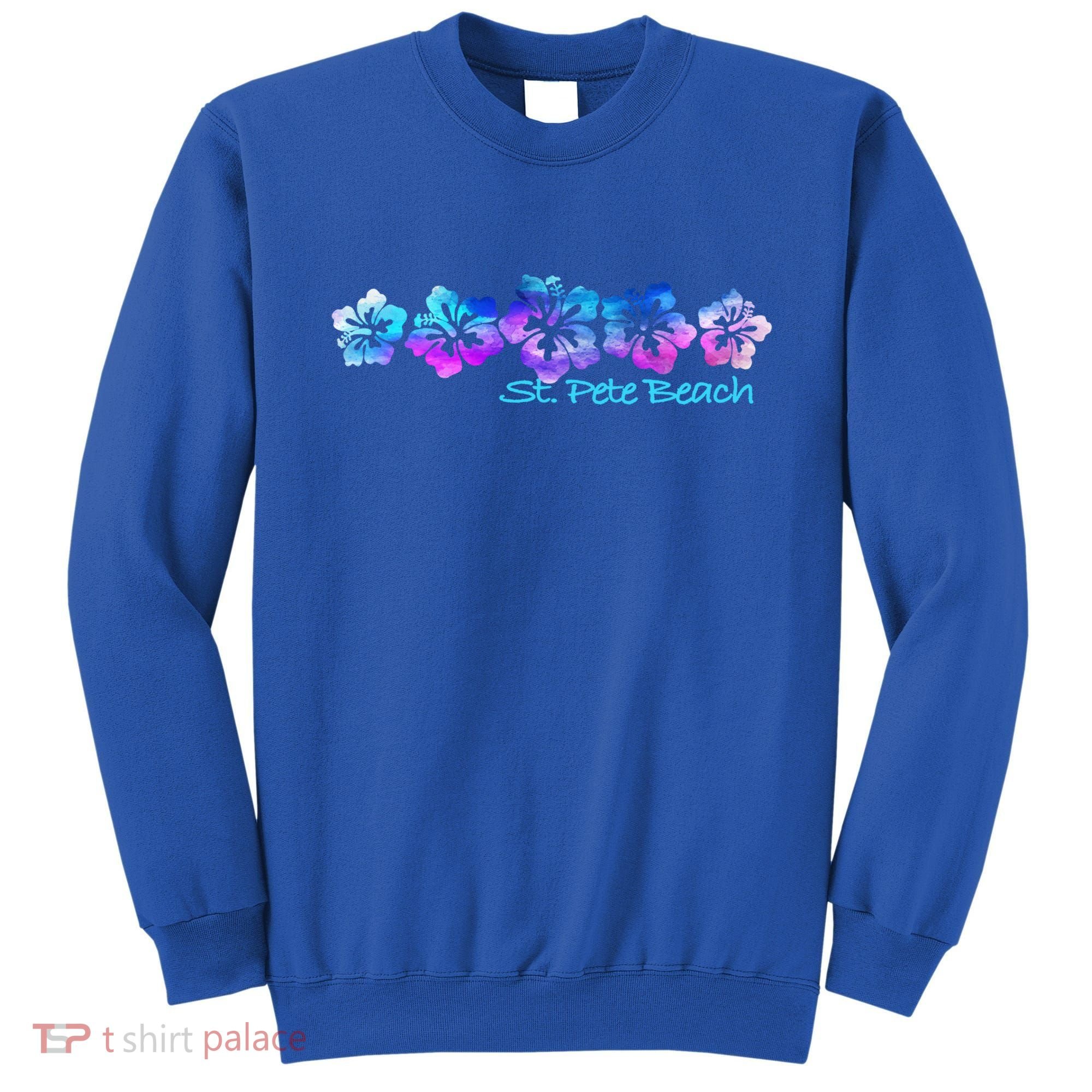 St Pete Beach Fl Tropical Flower Giftgiftvacation Beach Gift Sweatshirt