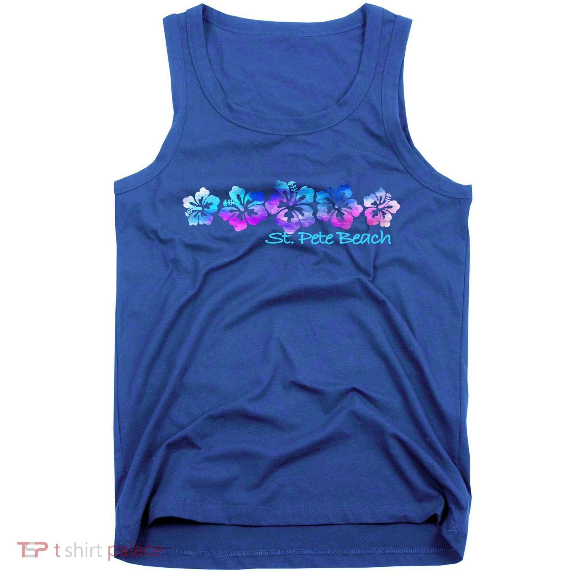 St Pete Beach Fl Tropical Flower Giftgiftvacation Beach Gift Tank Top