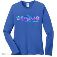 St Pete Beach Fl Tropical Flower Giftgiftvacation Beach Gift Women's Long Sleeve Shirt thumb 0