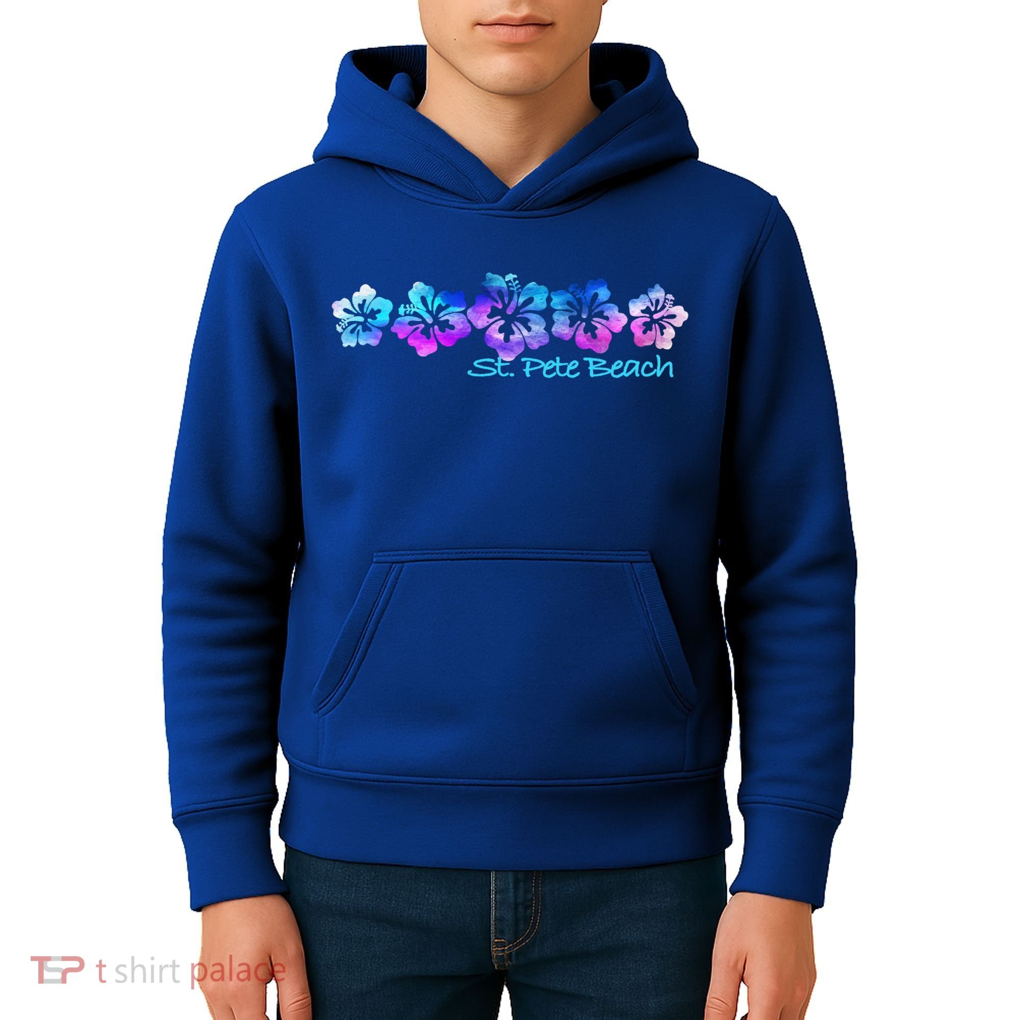 St Pete Beach Fl Tropical Flower Giftgiftvacation Beach Gift Kids Hoodie
