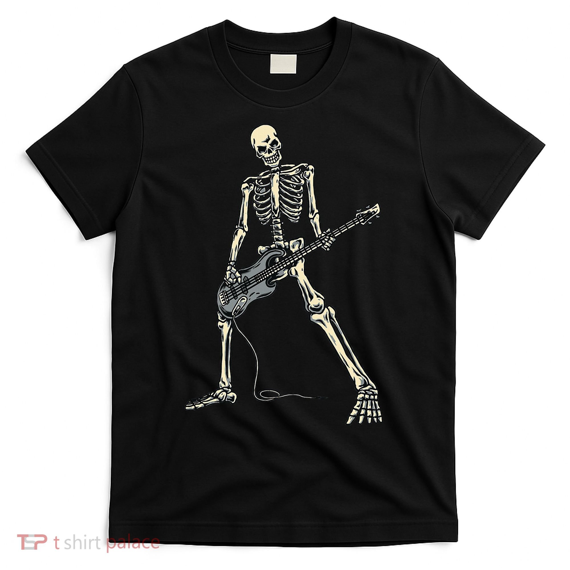 Skeleton Playing Bass For Bassist And Bass Guitar Players T-Shirt
