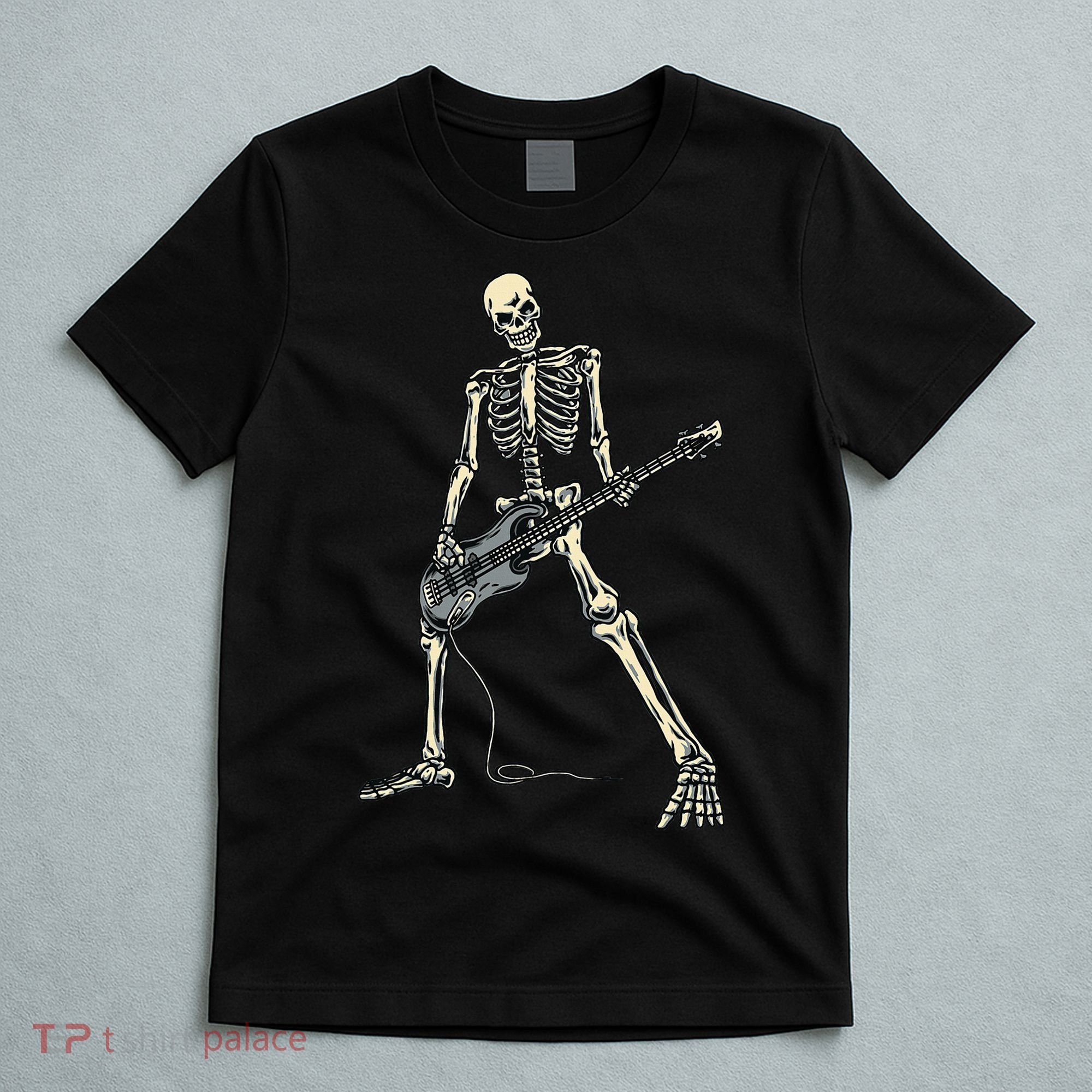Skeleton Playing Bass For Bassist And Bass Guitar Players T-Shirt
