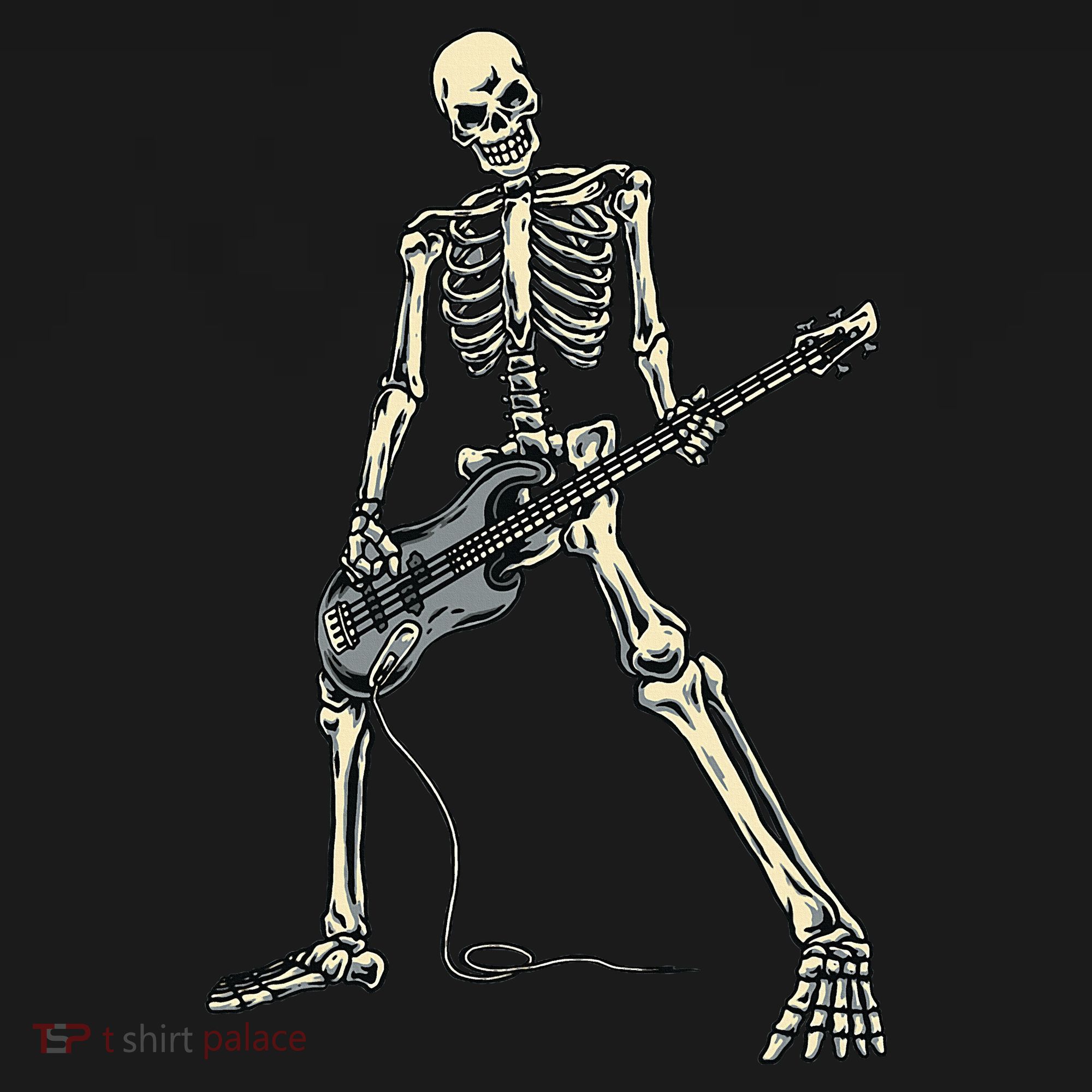 Skeleton Playing Bass For Bassist And Bass Guitar Players T-Shirt