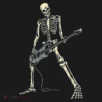 Skeleton Playing Bass For Bassist And Bass Guitar Players Polo thumb 3