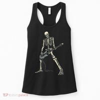 Skeleton Playing Bass For Bassist And Bass Guitar Players Women's Tank Top thumb 0