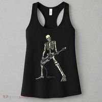 Skeleton Playing Bass For Bassist And Bass Guitar Players Women's Tank Top thumb 3