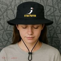 Stud Puffin Birthday Seabird Muffin Arctic Style Animals Cute Gift Bucket Hat thumb 3