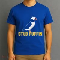 Stud Puffin Birthday Seabird Muffin Arctic Style Animals Cute Gift T-Shirt thumb 3