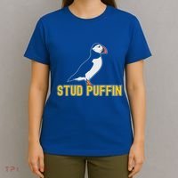 Stud Puffin Birthday Seabird Muffin Arctic Style Animals Cute Gift T-Shirt thumb 4