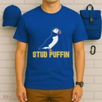 Stud Puffin Birthday Seabird Muffin Arctic Style Animals Cute Gift T-Shirt thumb 6