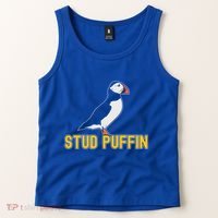 Stud Puffin Birthday Seabird Muffin Arctic Style Animals Cute Gift Tank Top thumb 2