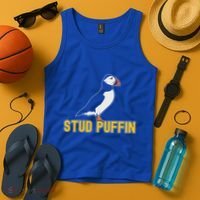 Stud Puffin Birthday Seabird Muffin Arctic Style Animals Cute Gift Tank Top thumb 4