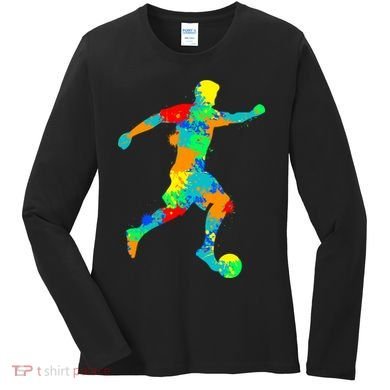Soccer Player Boy Women's Long Sleeve Shirt