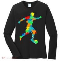 Soccer Player Boy Women's Long Sleeve Shirt thumb 0