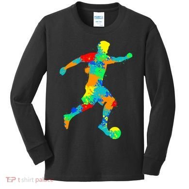 Soccer Player Boy Kids Long Sleeve Shirt
