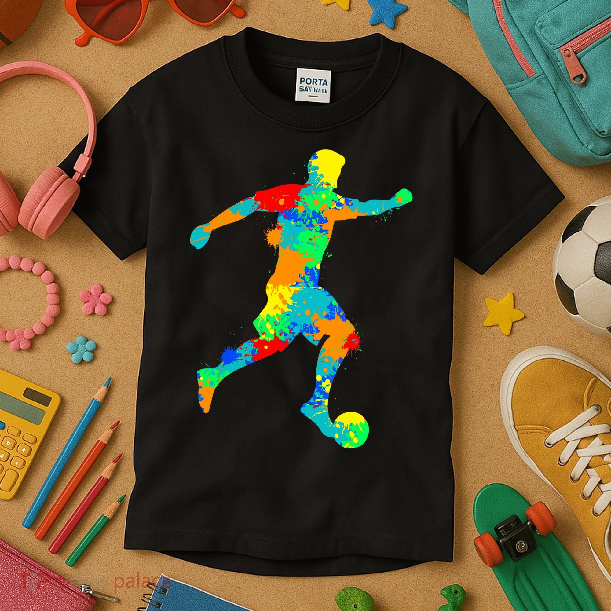 Soccer Player Boy Kids T-Shirt