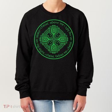 St. Patrick's Breastplate Lorica Prayer Catholic Irish Cross Women's Sweatshirt