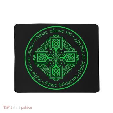 St. Patrick's Breastplate Lorica Prayer Catholic Irish Cross Mousepad