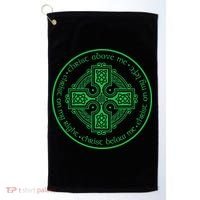 St. Patrick's Breastplate Lorica Prayer Catholic Irish Cross Golf Towel thumb 0