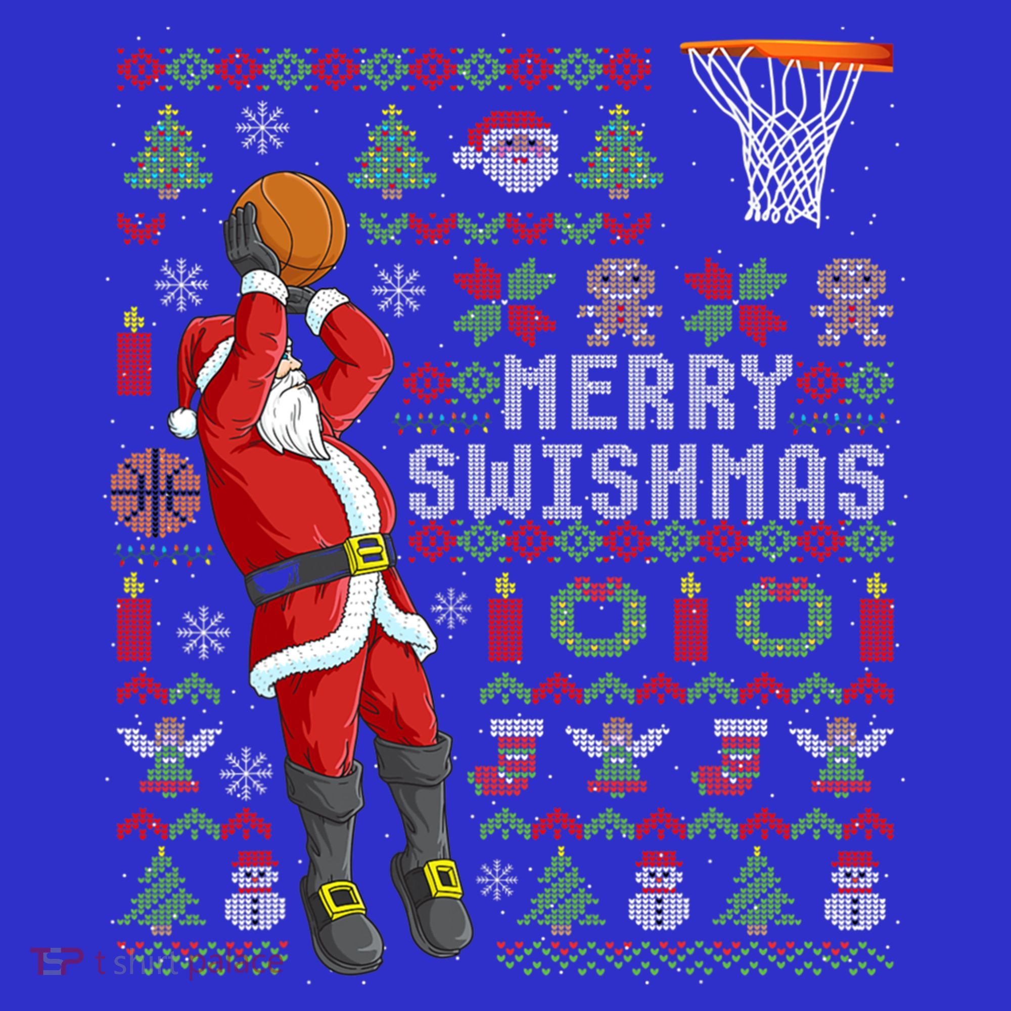 Santa Playing Basketball Ugly Christmas Sweater Holiday Tee Gift Sweatshirt