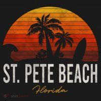 St Pete Beach Florida Fl Palms Vacation Surf Sunset Gift Doggie Tank thumb 4