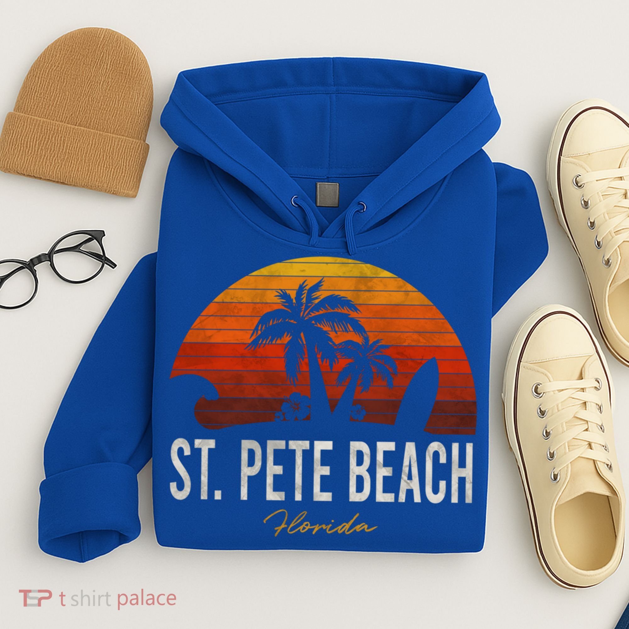St Pete Beach Florida Fl Palms Vacation Surf Sunset Gift Hoodie