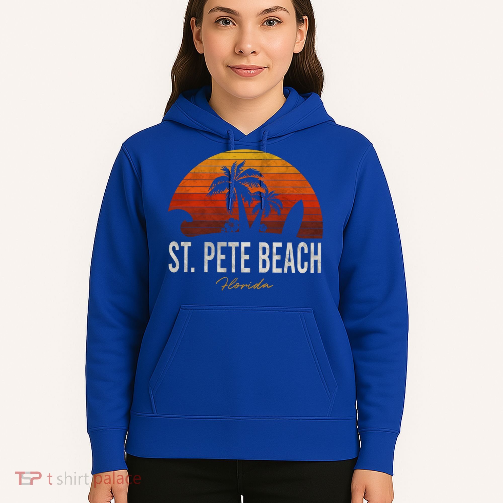St Pete Beach Florida Fl Palms Vacation Surf Sunset Gift Hoodie
