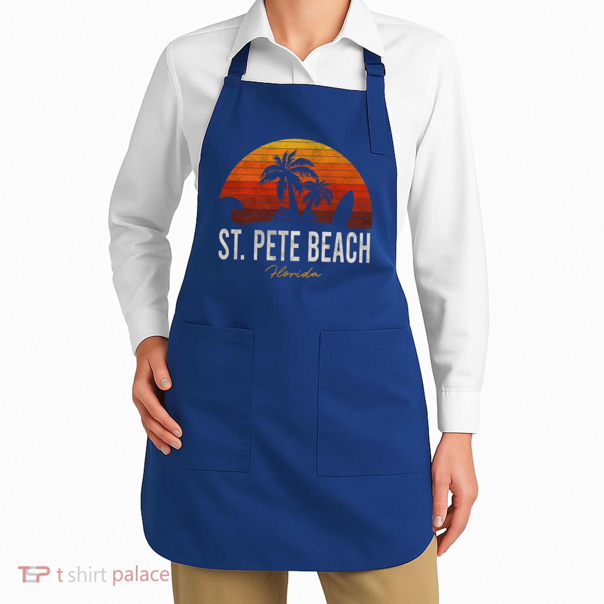 St Pete Beach Florida Fl Palms Vacation Surf Sunset Gift Apron