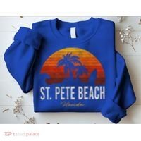 St Pete Beach Florida Fl Palms Vacation Surf Sunset Gift Sweatshirt thumb 2