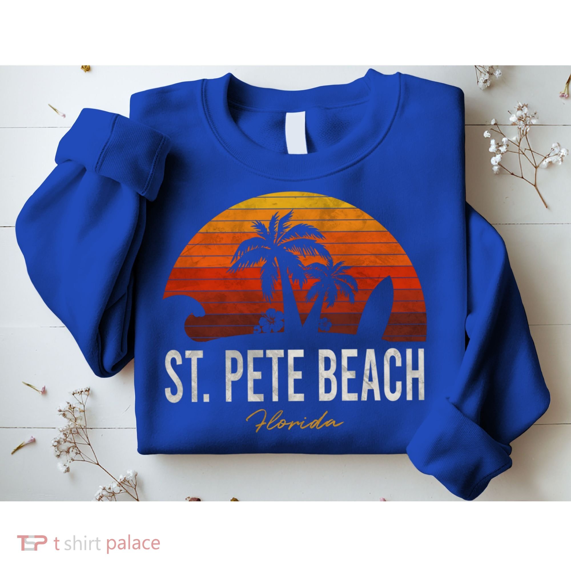 St Pete Beach Florida Fl Palms Vacation Surf Sunset Gift Sweatshirt