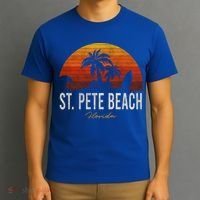 St Pete Beach Florida Fl Palms Vacation Surf Sunset Gift T-Shirt thumb 3