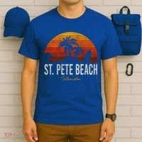St Pete Beach Florida Fl Palms Vacation Surf Sunset Gift T-Shirt thumb 6