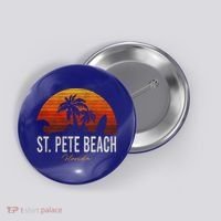 St Pete Beach Florida Fl Palms Vacation Surf Sunset Gift Button thumb 0