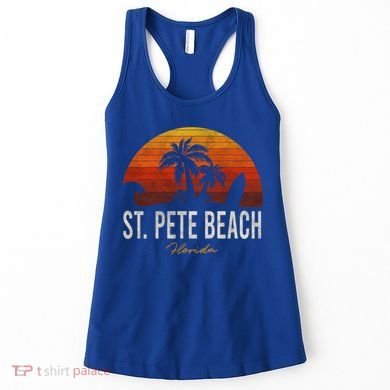 St Pete Beach Florida Fl Palms Vacation Surf Sunset Gift Women's Tank Top