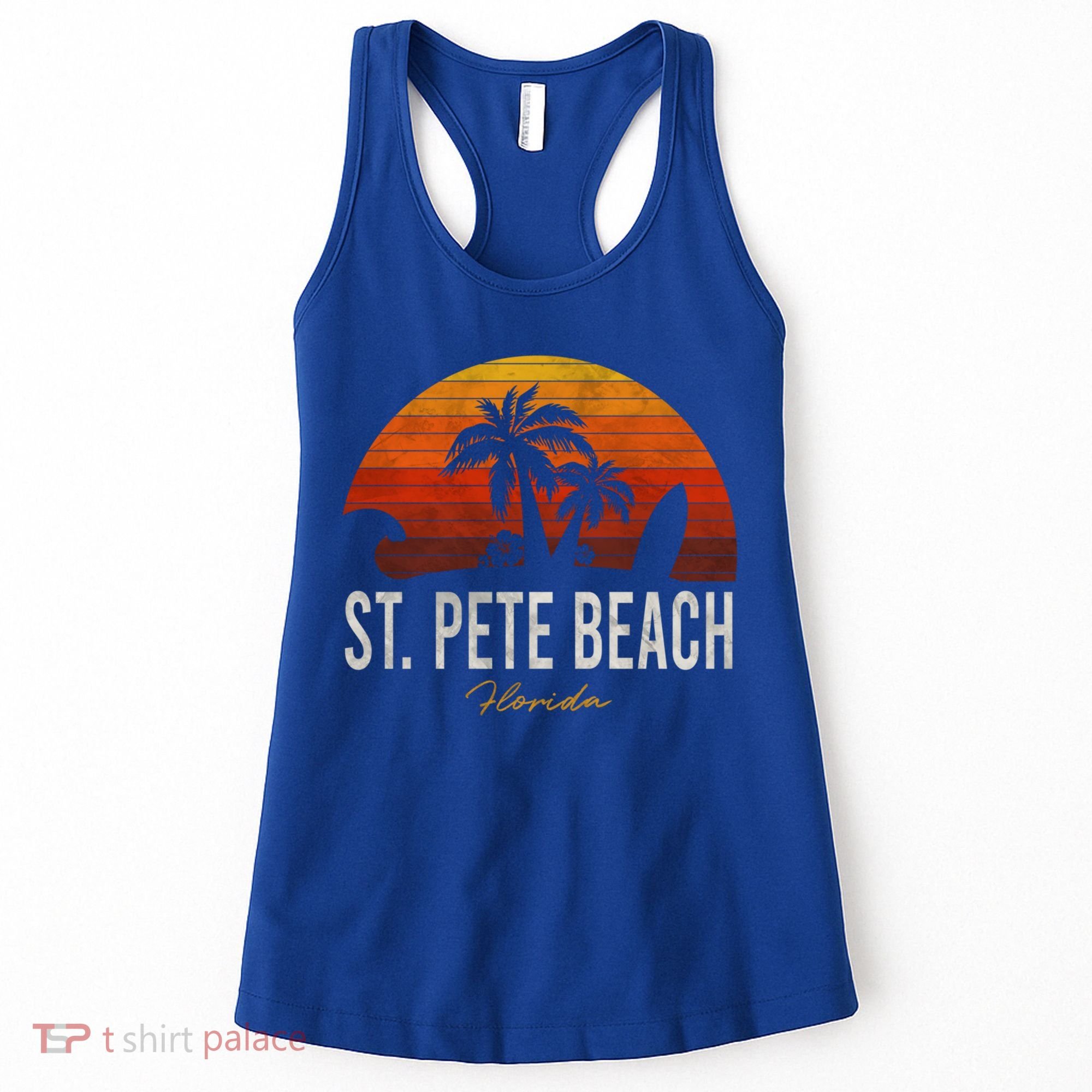 St Pete Beach Florida Fl Palms Vacation Surf Sunset Gift Women's Tank Top