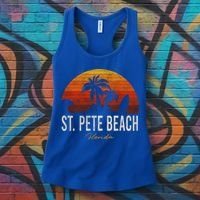 St Pete Beach Florida Fl Palms Vacation Surf Sunset Gift Women's Tank Top thumb 3