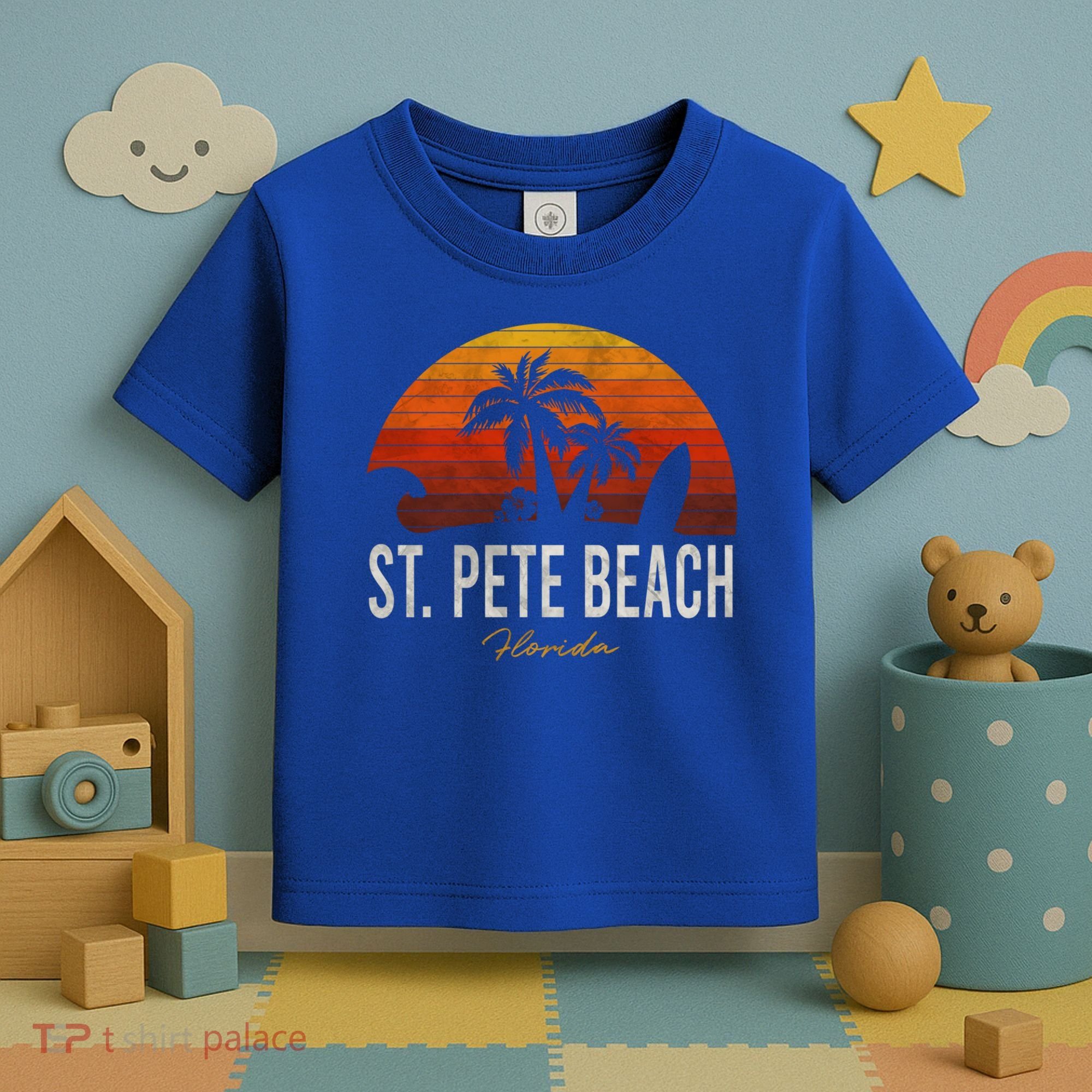 St Pete Beach Florida Fl Palms Vacation Surf Sunset Gift Toddler T-Shirt