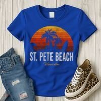 St Pete Beach Florida Fl Palms Vacation Surf Sunset Gift Women's T-Shirt thumb 3